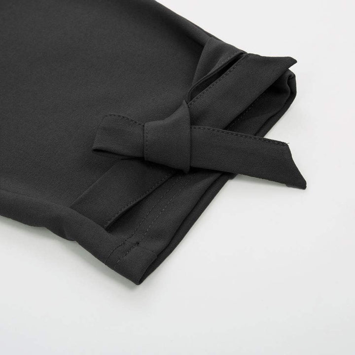 Grace Karin Damen Bleistifthose Elastischer Bund Bow-Knot Mode Slim Fit M Schwarz, M Schwarz