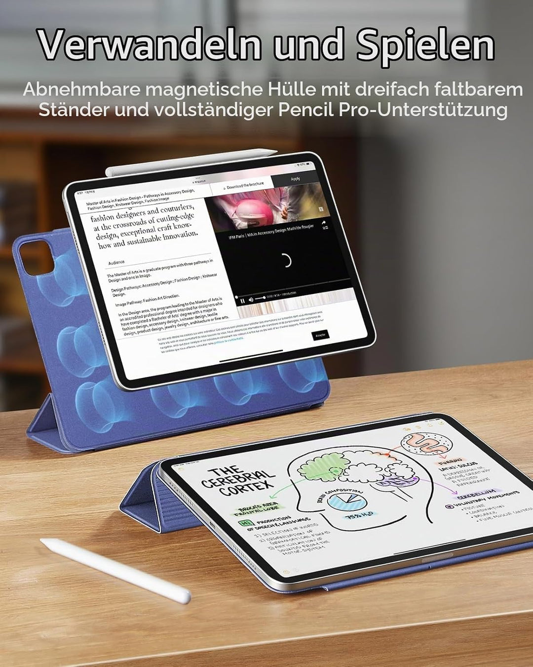 ESR für iPad Pro 13 Zoll Hülle M5/M4 (2025/2024), magnetische Befestigung, dünne Trifold Ständerhüll