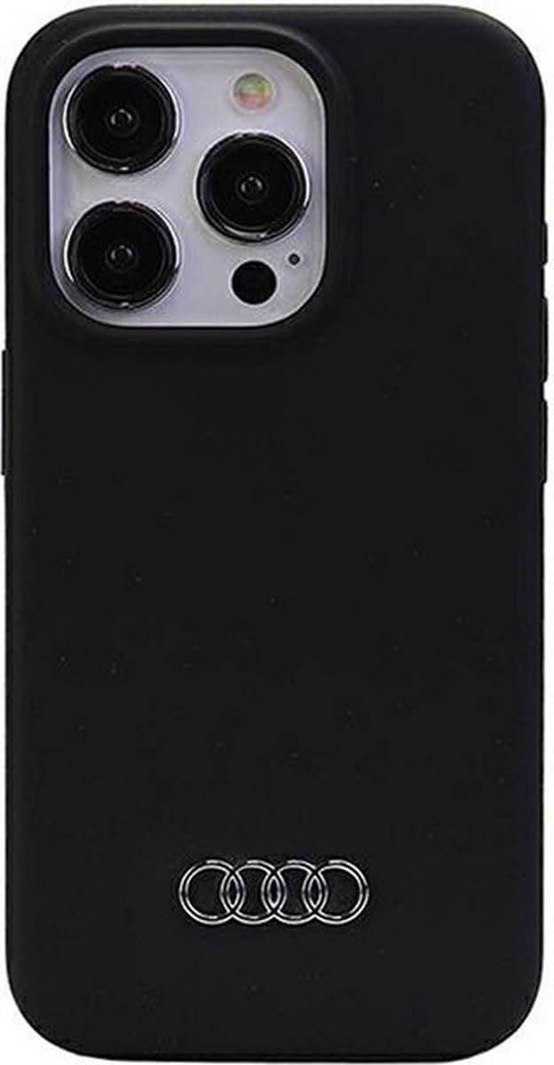 Audi Silicone Case Hülle für iPhone 15 Pro 6.1" Schwarz hardcase AU-LSRIP15P-Q3/D1-BK