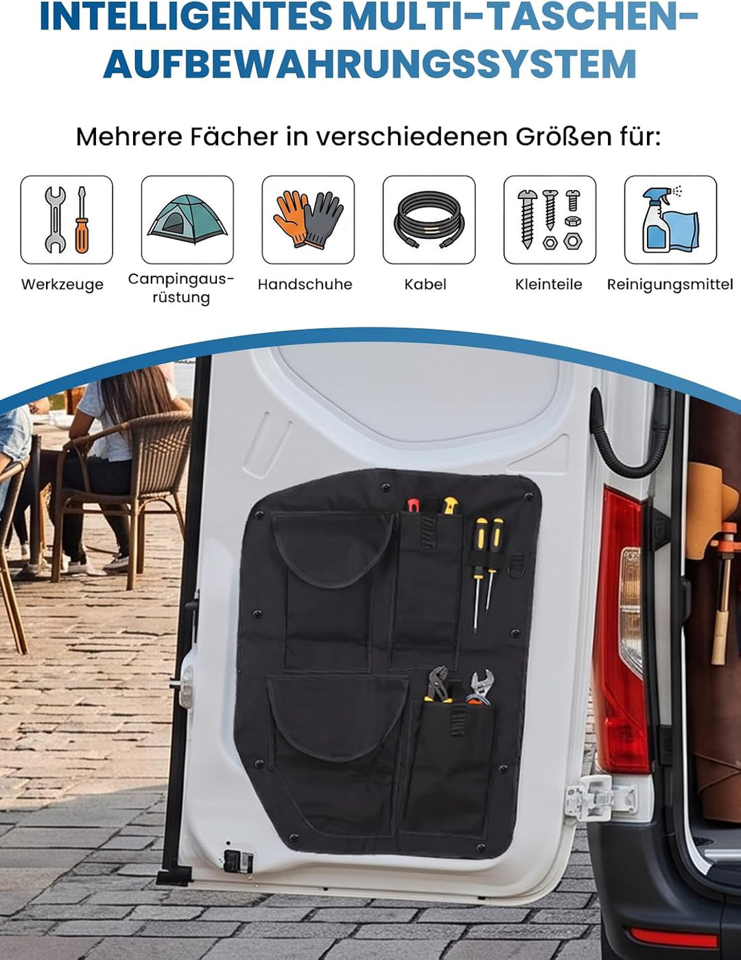 2er Set Aufbewahrungsorganizer Kompatibel mit Sprinter 2018-2026 VS30 W907/W910 Scheunentor Hecktür