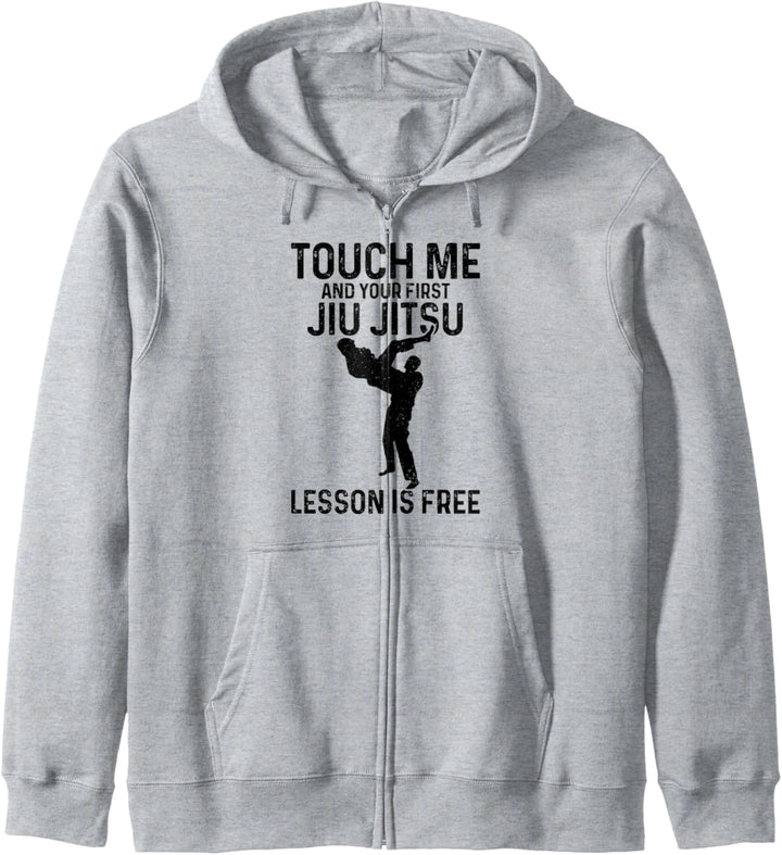 Jiu Jitsu Your First Lesson Is Free Kampfsport Lustig MMA Kapuzenjacke