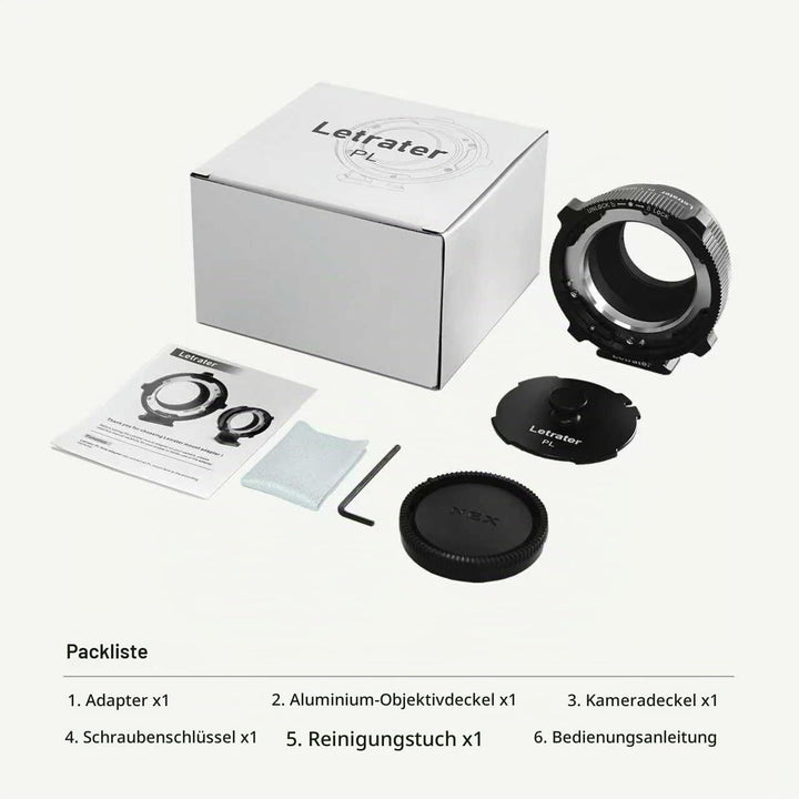 Letrater PL Objektivhalterungsadapter, PL auf Sony E/NEX Mount Kameras A7S3/FS7/5/FX9/A7R4/R3/a Seri