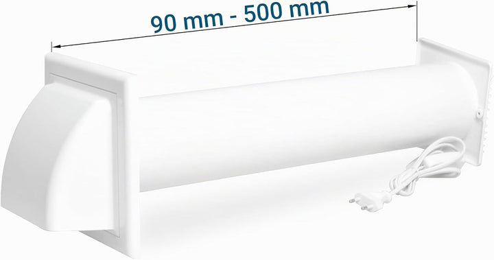 SYSTERM Abluftset Ø 100 mm mit Ventilator, Lüftungsanlage und Aussenlüftung Wetterschutzgitter. Klei