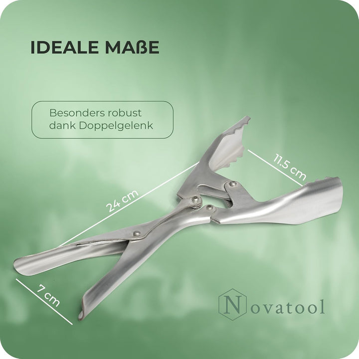 2x Brikettzange verzinkt mit Doppelgelenk Kohlezange für Briketts Kohle Kaminzange Ofenzange Kaminzu