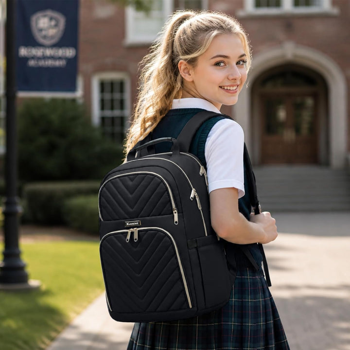 Rucksack Damen Arbeit Rucksack, 17.3 Zoll Schulrucksack Mädchen Teenager mit USB Ladeanschluss, Lapt