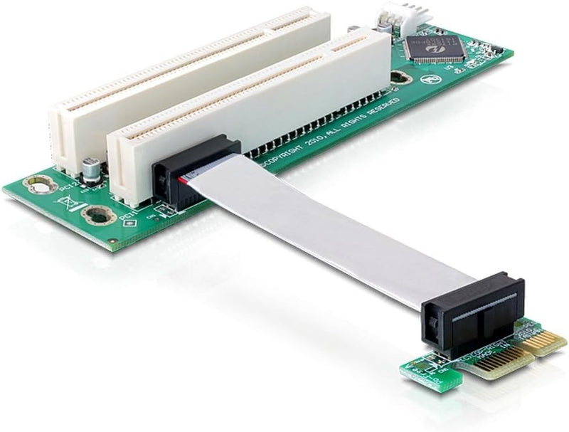 Delock 41341 Riser PCI-Express Karte (1x Slot auf 2X Slot), Grün, Weiss