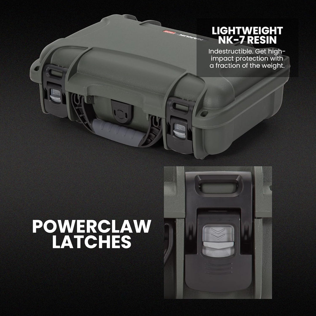 Nanuk 909 Wasserdichter Hartschalenkoffer Mit Plüschschaumeinlage - Olive Olive Cubed Foam, Olive Cu