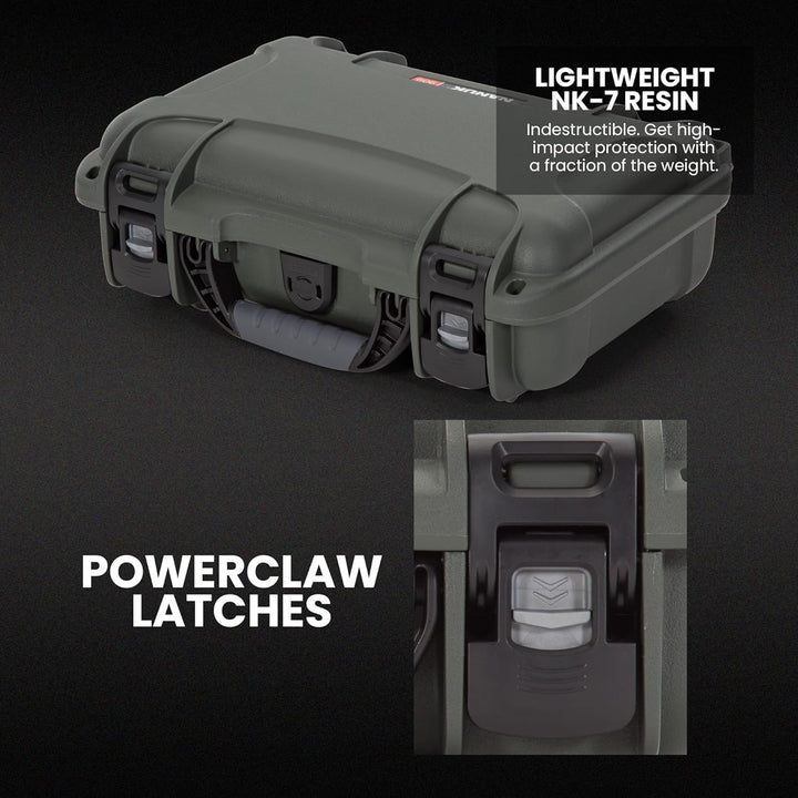 Nanuk 909 Wasserdichter Hartschalenkoffer Mit Plüschschaumeinlage - Olive Olive Cubed Foam, Olive Cu