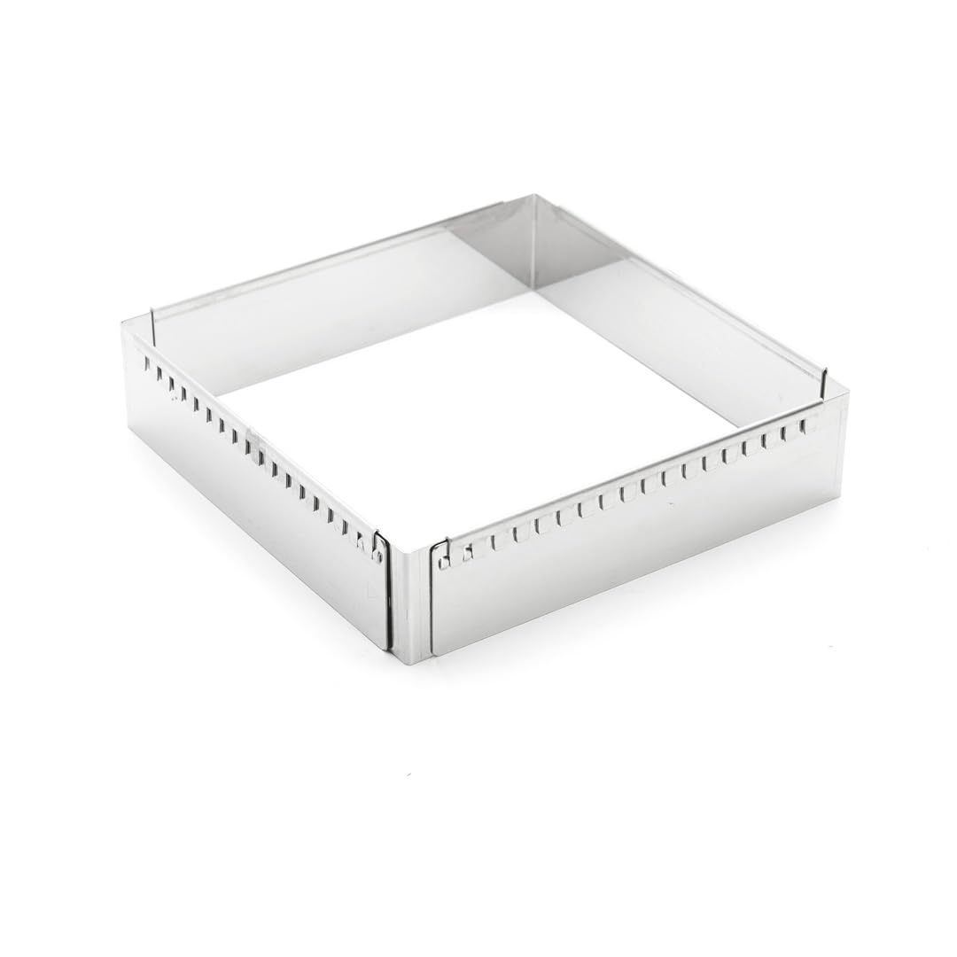 De Buyer 3013.20 – Rahmen aus Edelstahl, ausziehbar 20 x 20 x 5 cm bis 37 x 37 x 5 cm,grau