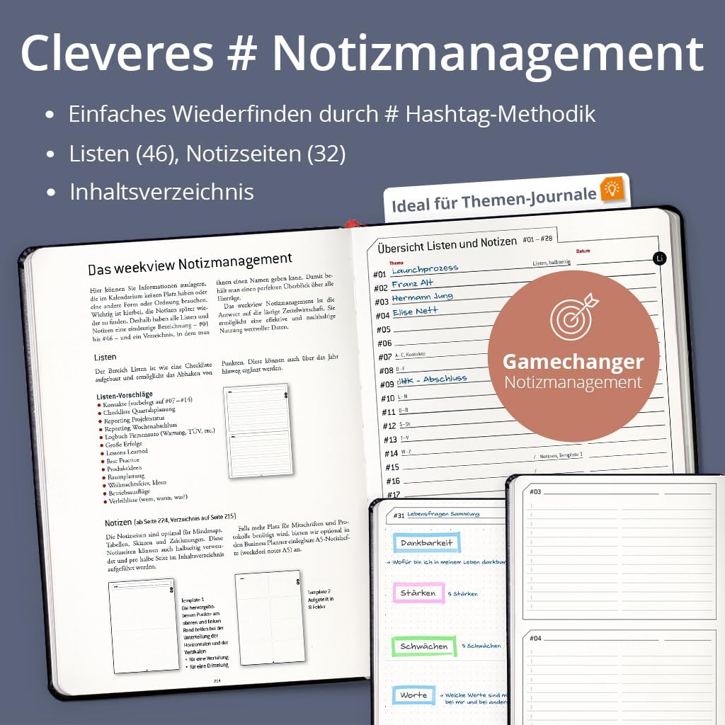 weekview Business Planner 2026 A5+ – Professioneller Personal Organizer & Erfolgsplaner | Wochen- &