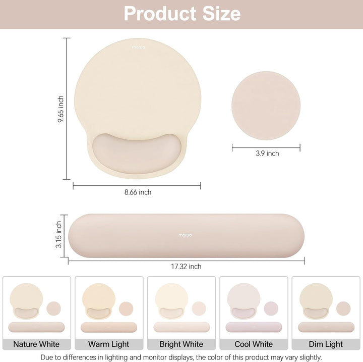 MOSISO Handgelenkstütze für Mauspad&Tastatur Set, Ergonomisch Kreisförmig Mauspad&Untersetzer rutsch