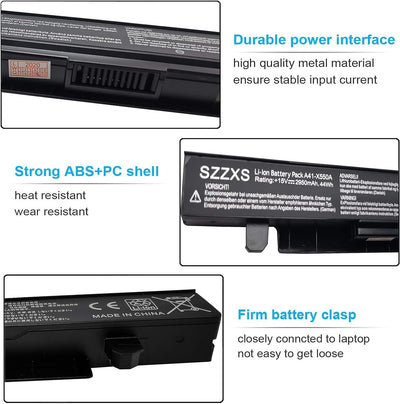 SZZXS Laptop-Akku A41-X550A【2950mAh 15V】für ASUS X550CA X550LB A450A550F450F550F550CF550LF552F552CF5