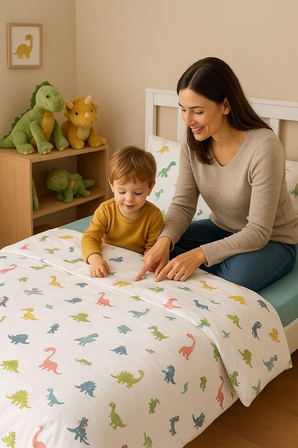 Soma Perkal Baby Wende Bettwäsche 100x135 cm Alpaka Lama Regenbogen weiss bunt Set inklusive passend
