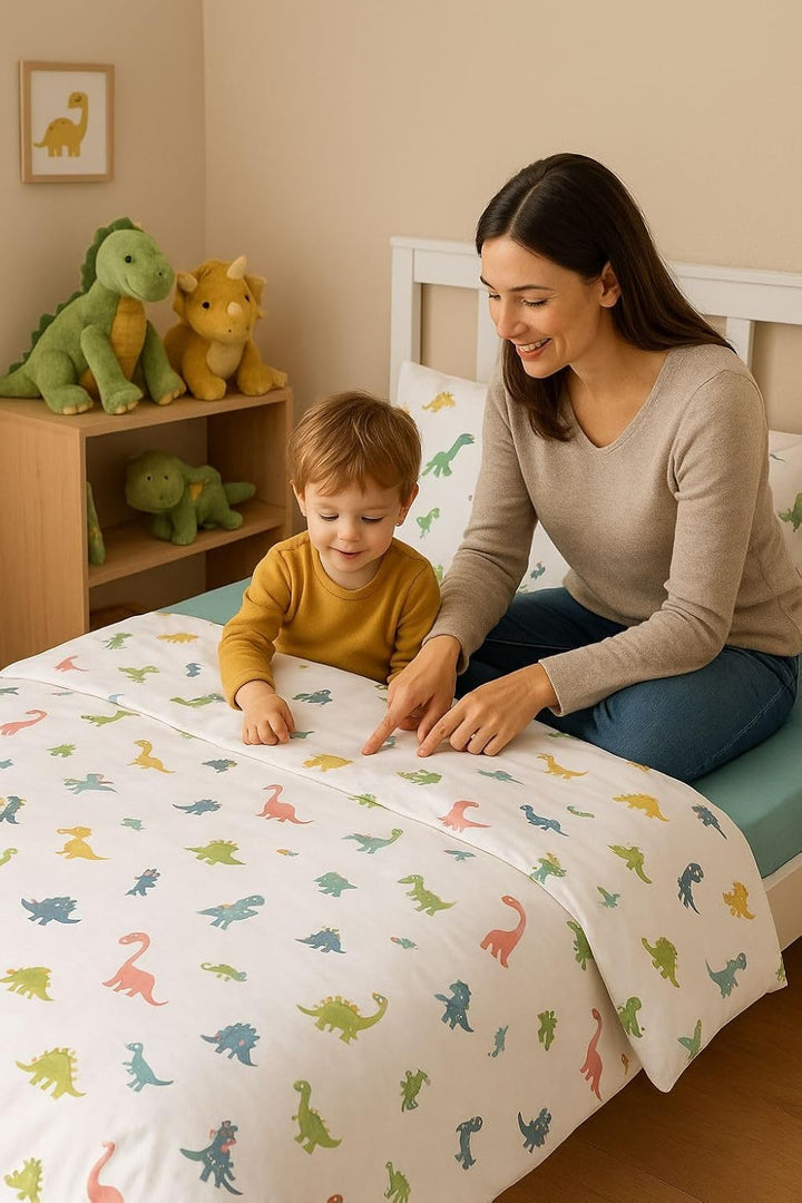 Soma Perkal Baby Wende Bettwäsche 100x135 cm Alpaka Lama Regenbogen weiss bunt Set inklusive passend