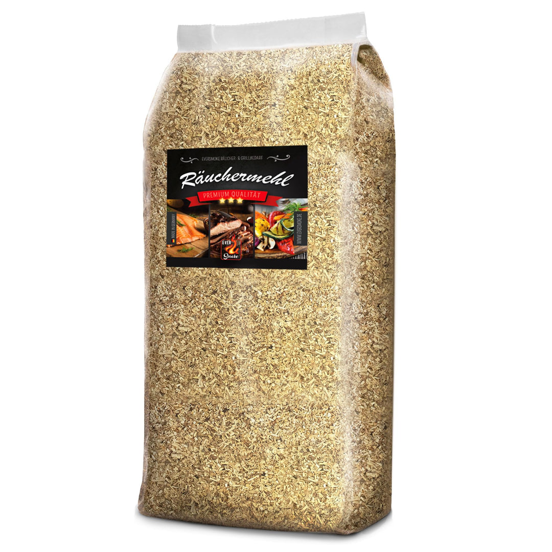 Eversmoke 15kg Premium Räuchermehl & Räucherchips aus Buche - Verschiedene Körnung - zum Heissräuche
