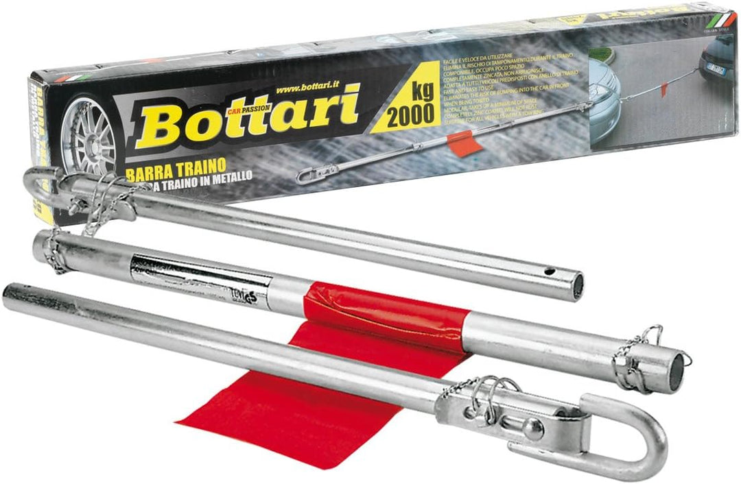 Bottari 28016 Abschleppstange aus Metall, Verzinkt, Länge : 400 cm, Zugkraft 2000 kg