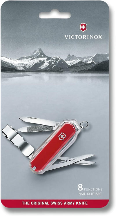 Victorinox Schweizer Taschenmesser, Nail Clip 580, Multitool, Maniküre, Pediküre, 8 Funktionen, Klei