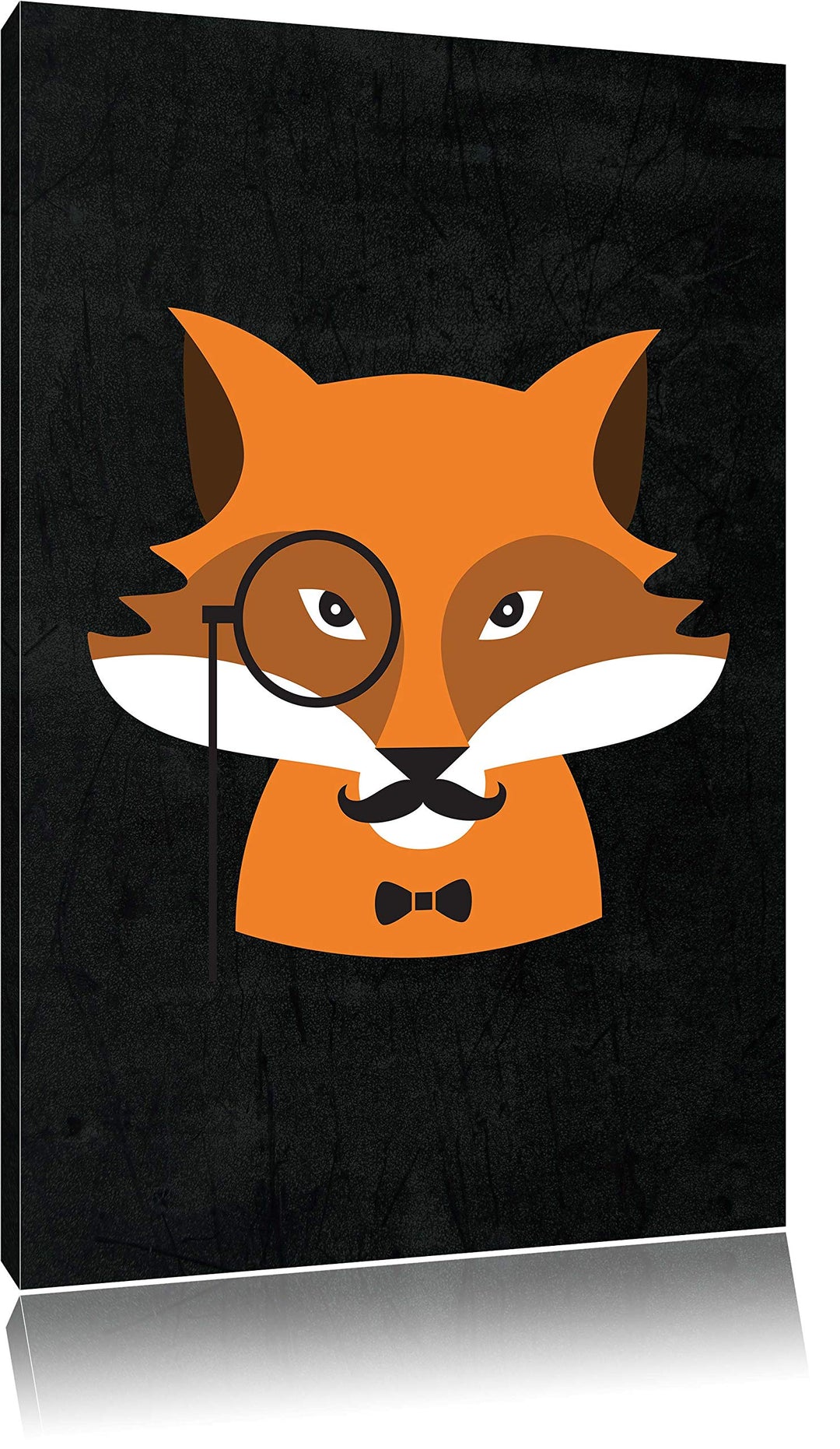 Pixxprint Hipster Fuchs als Leinwandbild/Grösse: 100x70 / Wandbild/Kunstdruck/fertig bespannt 70x100