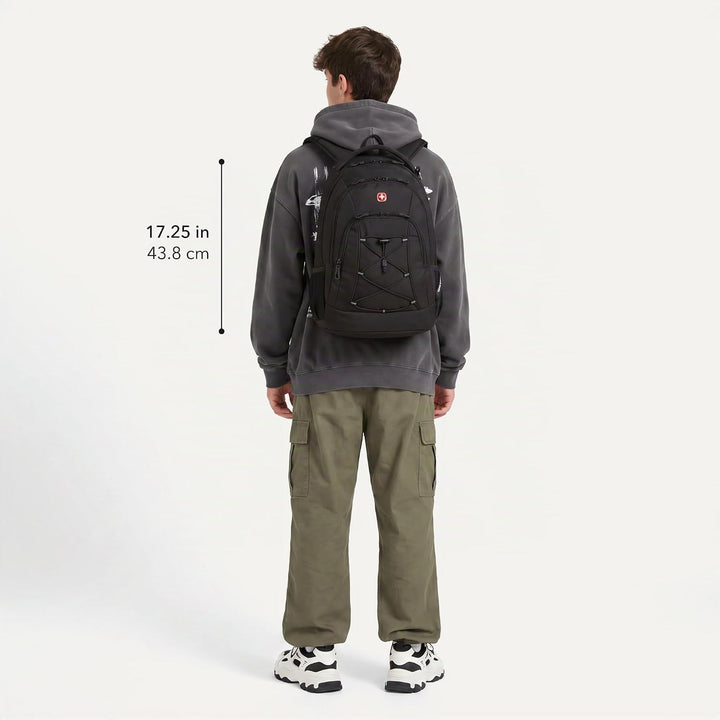 Swiss Gear Unisex 1186 Bungee-rucksack Rucksack (1er Pack) 17-inch Schwarz, 17-inch Schwarz