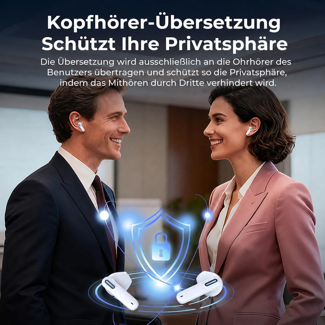 NE49 KI Sprachübersetzer-Kopfhörer Echtzeitübersetzer, 150+ Sprachen, sechs Modi, Bluetooth 6.0 Ohrh