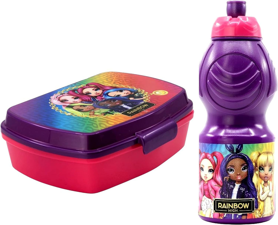 Goldkids Set 6er Schulranzen Ranzen Federmappe Turnbeutel Brotdose Trinkflasche Aufgabenheft Rainbow