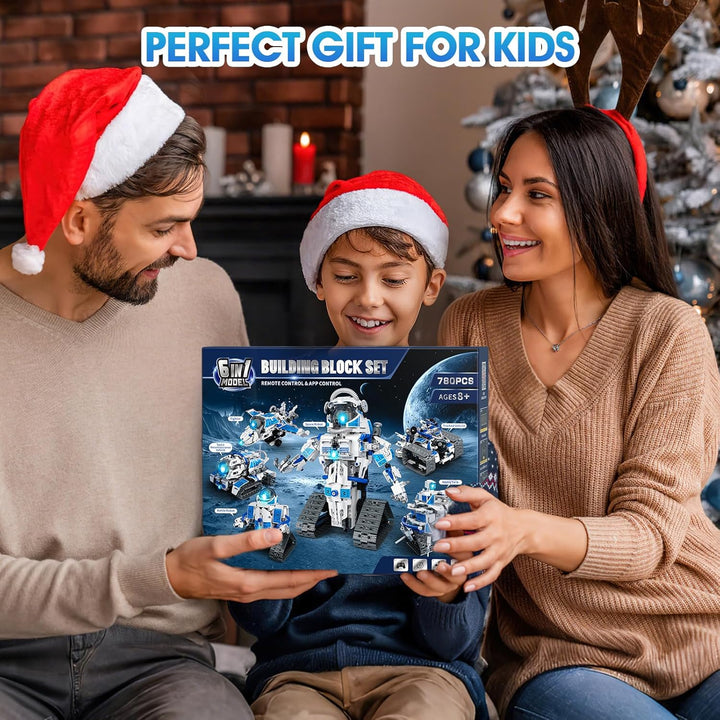 Sunrad Technik Roboter Bauspielzeug für Kinder,6 in 1 App & Fernsteuerung Technic Roboter EIN Ketten
