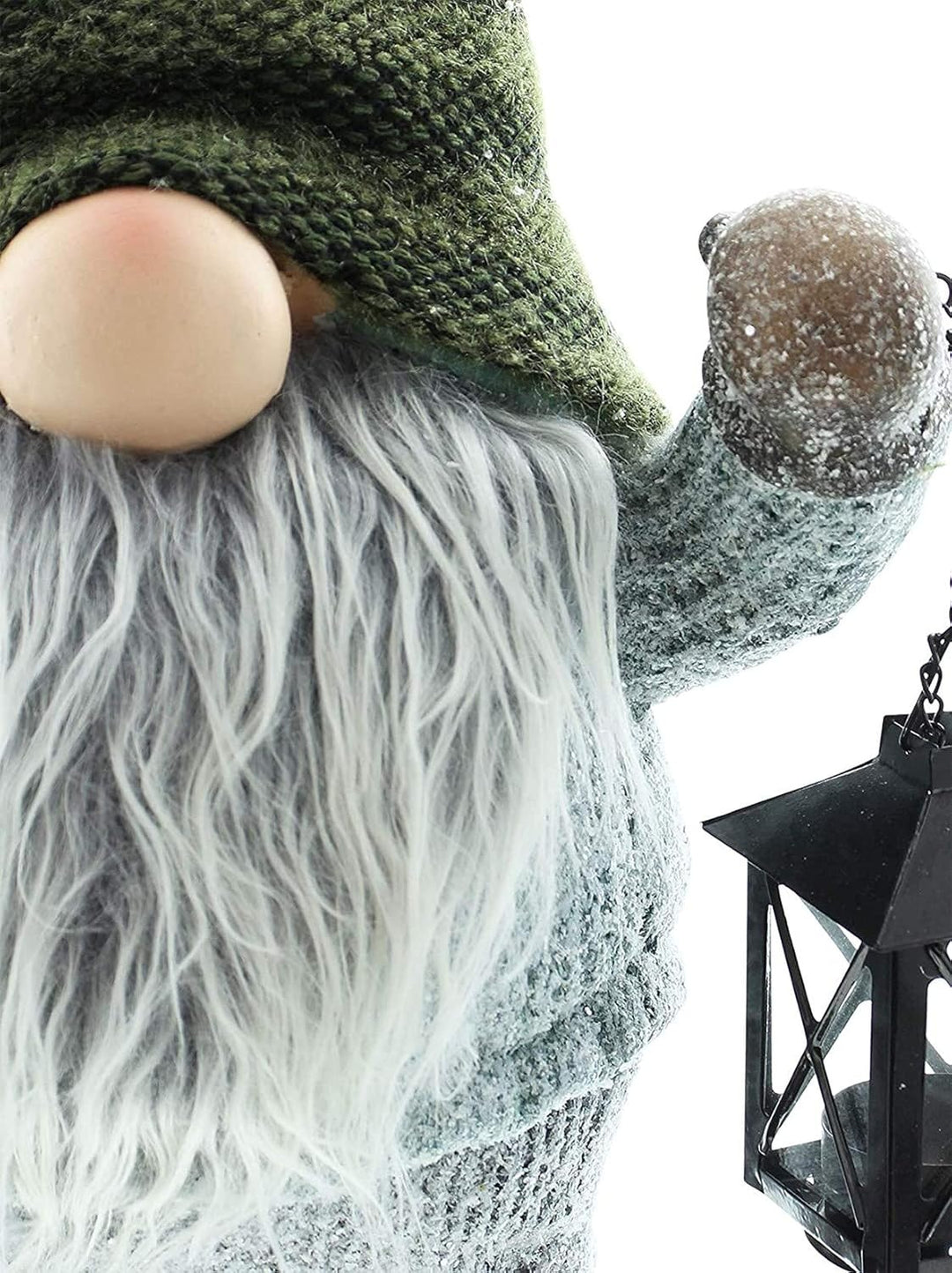 Dekoleidenschaft Wichtel gross, 56 cm hoch, aus Textil und Kunstfell, mit Laterne, Dekofigur, Teelic