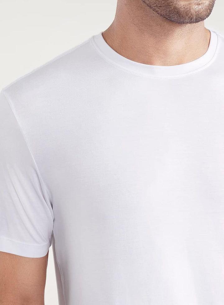 DAVID ARCHY Unterhemden Herren mit Schweissblatt Shirt mit V-Ausschnitt aus Bambus S Black*1+white*1