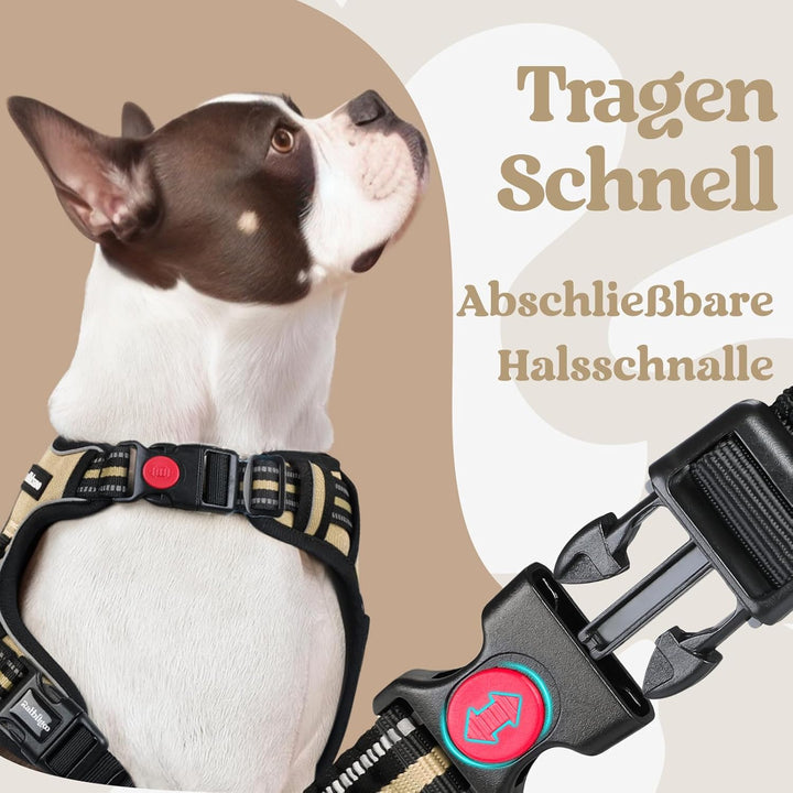 rabbitgoo Hundegeschirr Kleine Hunde, Verstellbare Geschirr Hund ohne Zug &amp; Würgen, Anti Zug hundege