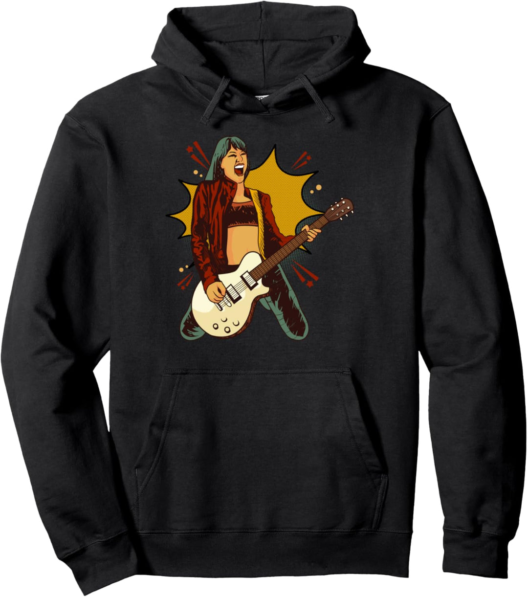 Rock Chick Music Festival Female Gitarre Player Gitarristin Pullover Hoodie