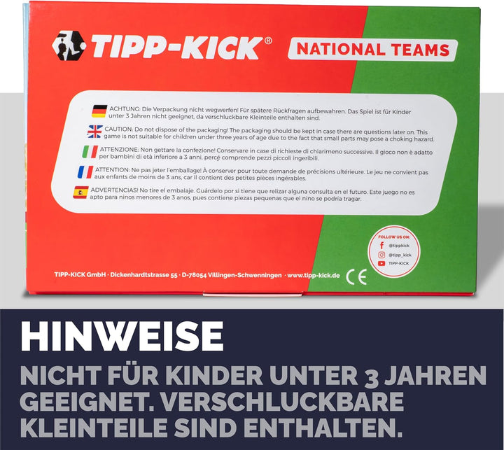 TIPP-KICK Spiel England Box Tischfussball-Set - Spannendes Fussballspiel mit Spielfigur, Soundchip m
