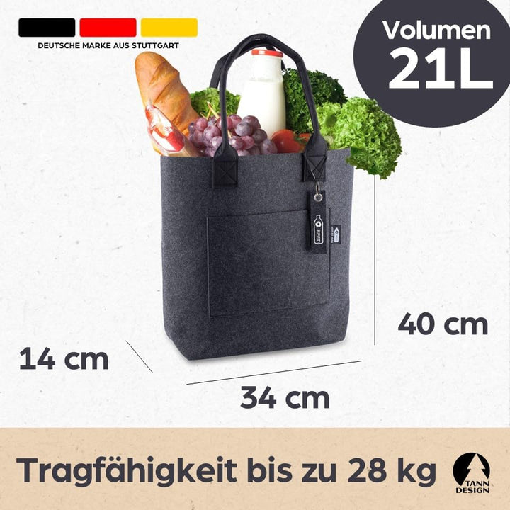 Damen Shopper hergestellt aus recycelten PET-Flaschen - nachhaltige Schulter- & Umhängetasche für Ei