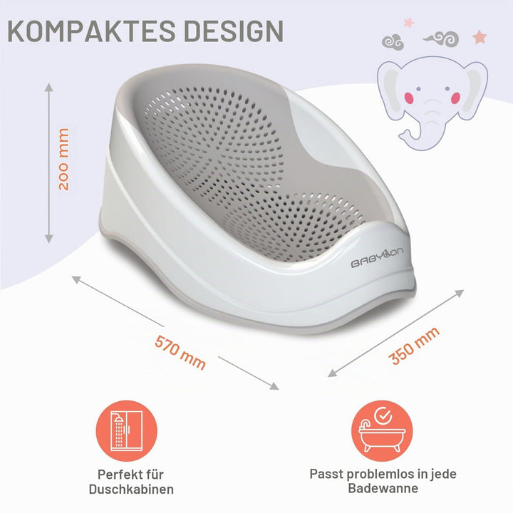 BABYLON DOLPHIN Badewannensitz Baby Ab 0-6 Monate – Ergonomisches Kinder Badewanne – Hypoallergen, S