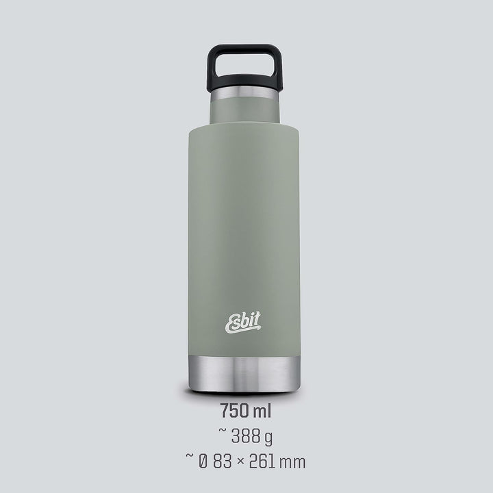 Esbit Isolierflasche Sculptor - Edelstahl Trinkflasche 750 ml in Grau - für warme und kalte Getränke