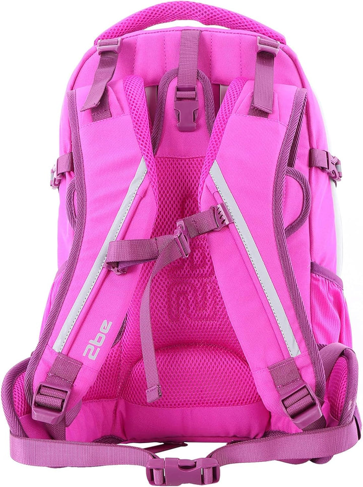 2be Schulrucksack 66320 Ergo School Backpack Fuchsia, Pink Kariert, Einheitsgrösse