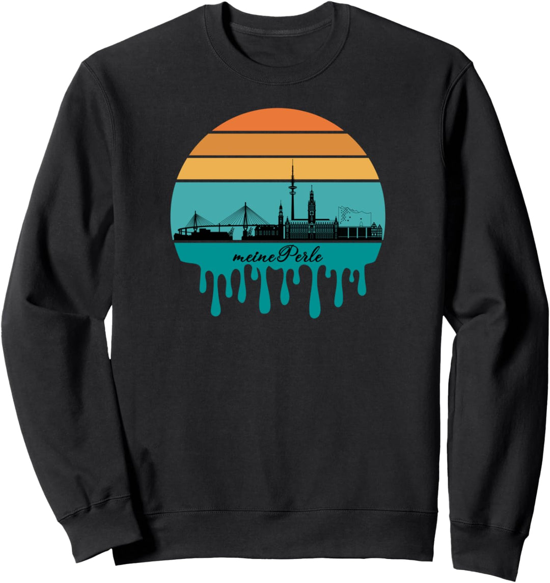 Hamburg meine Perle Skyline Silhouette Sweatshirt