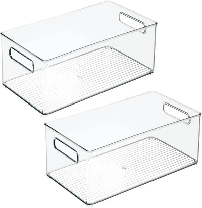 mDesign Aufbewahrungsbox transparent – ideal zur Küchen Ablage, im Küchenschrank oder als Kühlschran