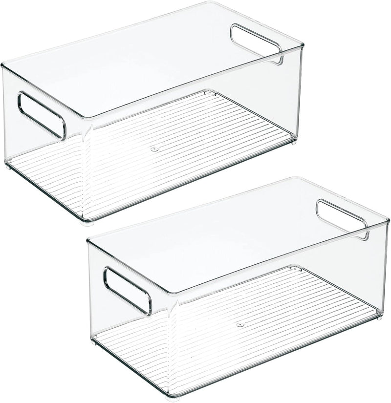 mDesign Aufbewahrungsbox transparent – ideal zur Küchen Ablage, im Küchenschrank oder als Kühlschran