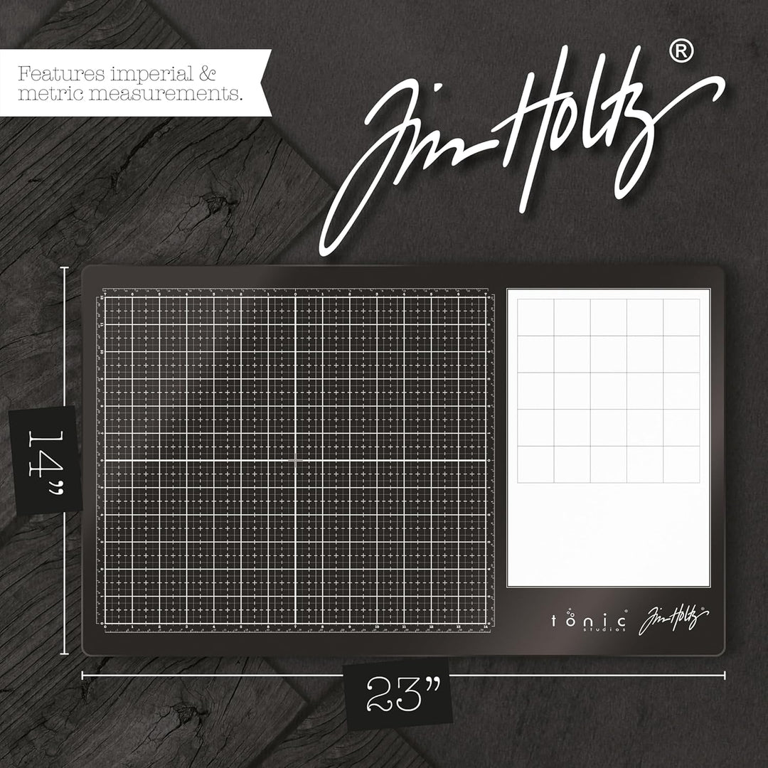 Tim Holtz Glas-Medienunterlage, Schwarz 14 x 23 inches, 14 x 23 inches