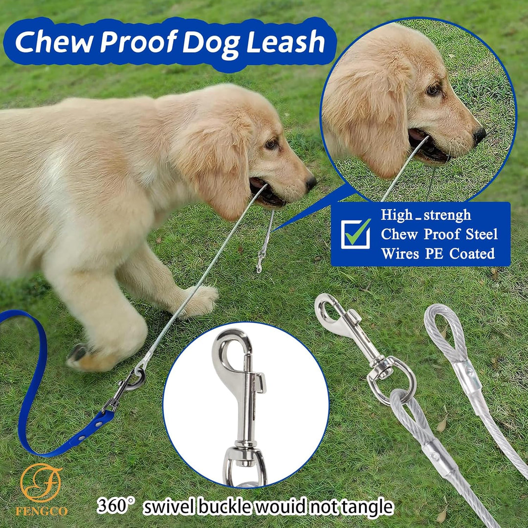 Wasserdicht Schleppleine für Hunde,mit Chew Proof Tie-Out Leinen,Wasserdicht Trainingsleine für Hund
