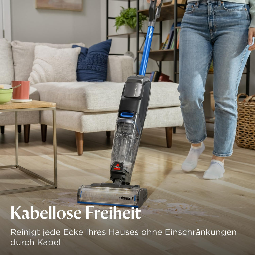 BISSELL CrossWave OmniFind, Kabelloser Nass Trockensauger, Saugen & Wischen in Einem, FurFinder LED-