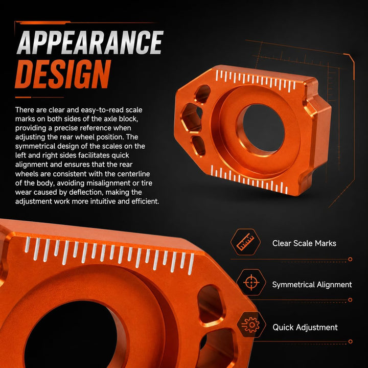 Motorrad-Hinterachsblock,Motorrad CNC Aluminium Hinterachsblock Kettenversteller für 85SX 125-450 SX