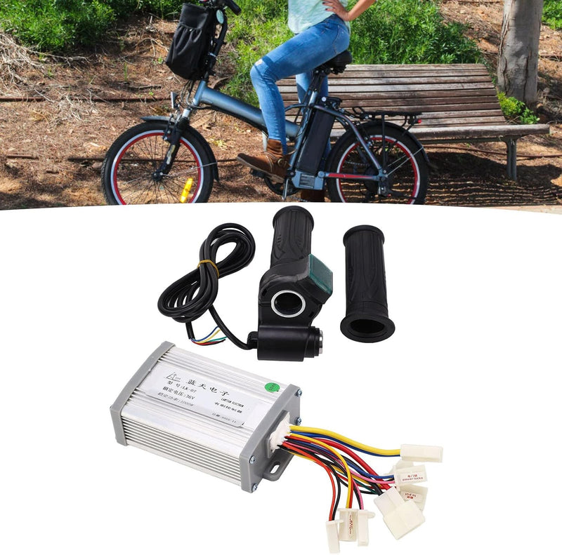 Alomejor 36V 1000W E-Bike Brushed Motor Controller Speed Control Set mit Drosselklappe für E-Bike