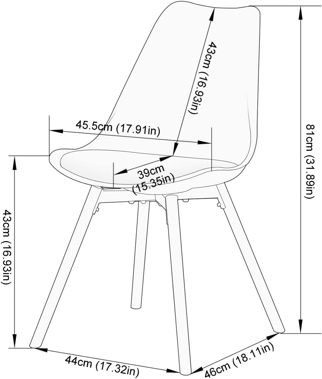 Esszimmerstuhl 4er Set Polsterstuhl Küchenstühle mit Massivholz Sitzfläche Rückenlehne für Esszimmer