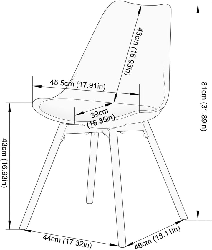 Esszimmerstuhl 4er Set Polsterstuhl Küchenstühle mit Massivholz Sitzfläche Rückenlehne für Esszimmer