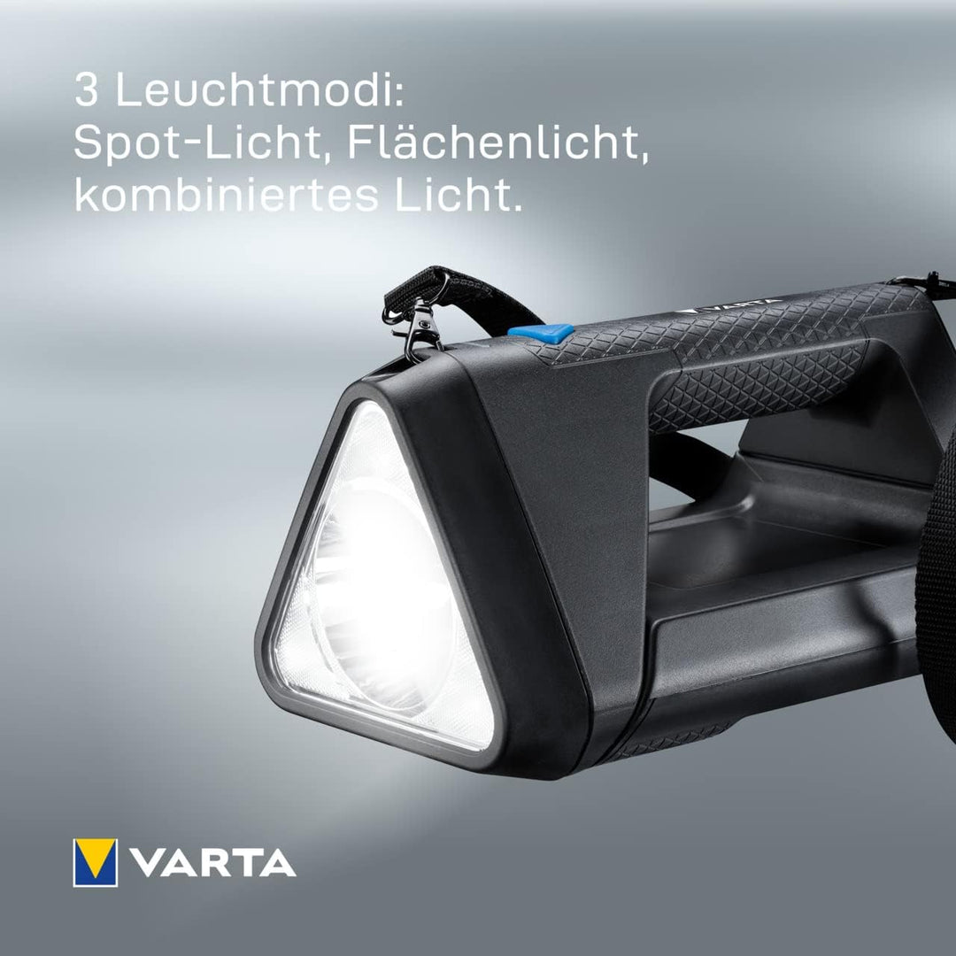 VARTA Baustrahler LED, wiederaufladbar, Arbeitsleuchte, Work Flex BL30R, Handscheinwerfer mit 3 Lich