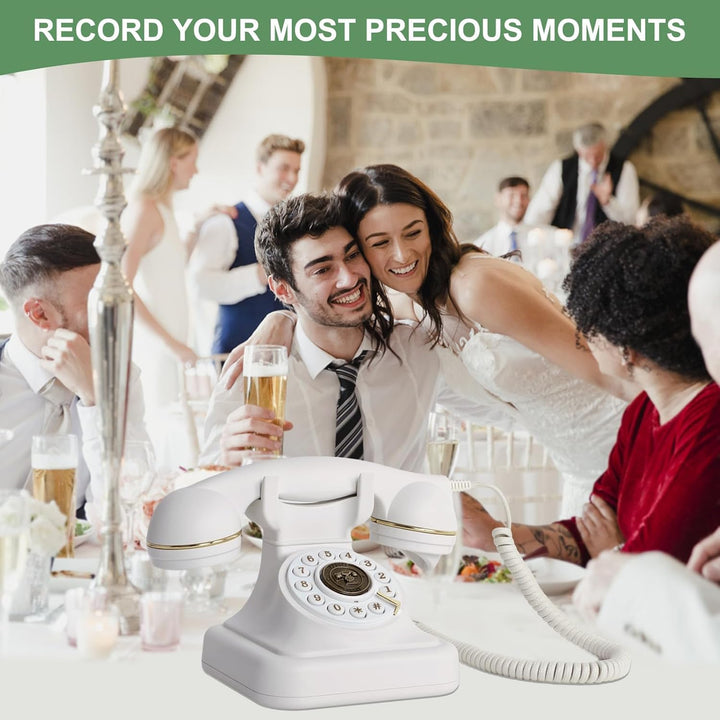 RDYMONKEY Audio-Gästebuch Hochzeit, Retro-Telefon für persönliche Sprachnachrichten, Gästebuch Alter
