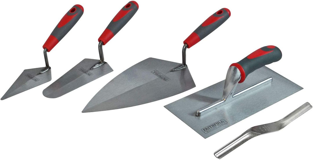 Faithfull Grip Handle Trowel Pack 5 Piece SGTSET5 Multicolor