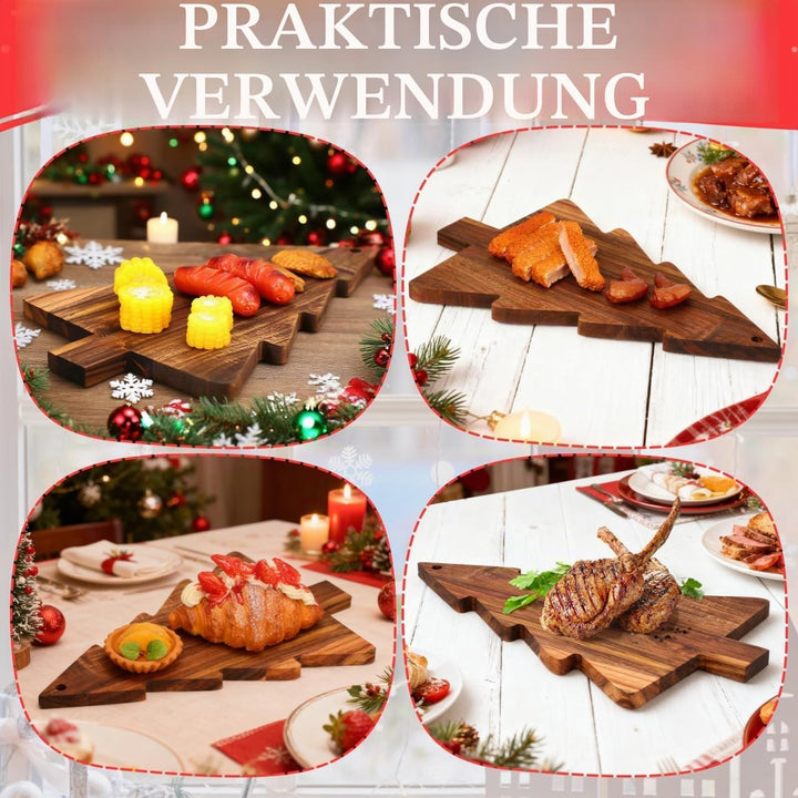 Holzbrett Weihnachten Gross Weihnachtsteller, Weihnachtsbaum Schneidebrett Charcuterie Board Dekorat