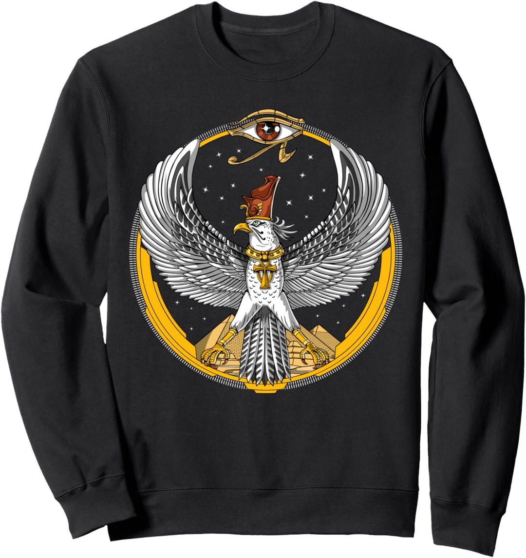 Horusauge ägyptische Pharao Falke Gott Horus Ankh Pyramiden Sweatshirt